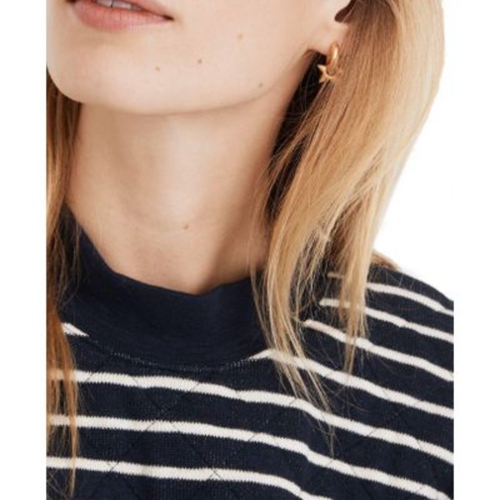 Madewell Quilted Studio Mockneck Sweatshirt NWT